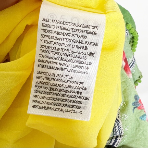 COPY - Farm Rio Manuela Floral Pastel Dress Yellow Pink Green Halter Maxi New S… - Picture 12 of 12